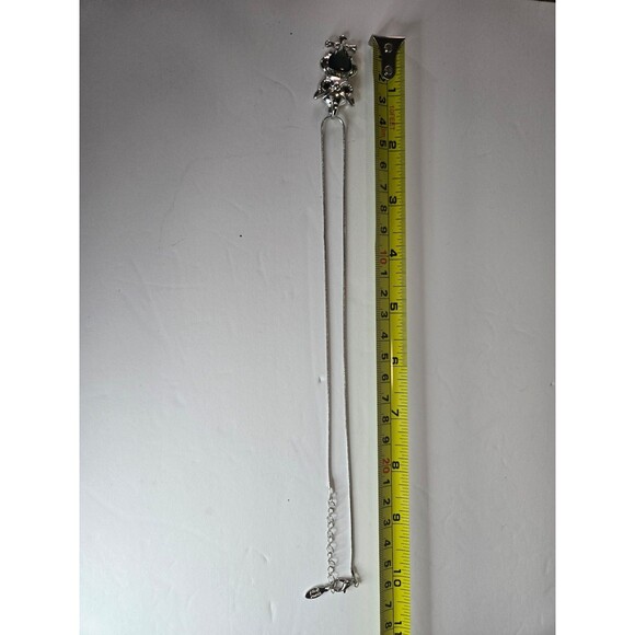 Adult Jewels Silver Tone Necklace Owl Pendant with Blue Cabachon - Picture 5 of 6